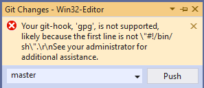 VS2019 gpg error